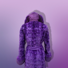 Load image into Gallery viewer, Purple Mink and Fox Fur Coat Winter Couture Perfect for Gift