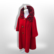 Load image into Gallery viewer, Vintage 60’s Lilli Ann Red Luxury Wool Swing Coat Fall Holiday Valentine’s Day Christmas