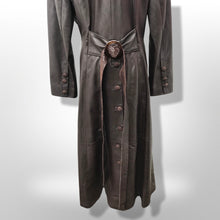 Load image into Gallery viewer, Made in Italy— Italian Lamb Leather Hooded Trench Coat Couture Full Length
