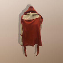 Load image into Gallery viewer, 70’s Vintage Suede Orange Knitted Belted Sweater Jacket Light