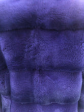 Load image into Gallery viewer, New Kopenhagen Purple Mink Horizontal Coat with Ombré Black Purple Whole Premium Dyed Mink Skins