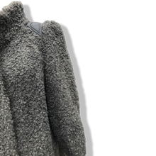 Load image into Gallery viewer, 90’s does 40’s Lamb Curly Gray Coat Puff Sleeve with Suede Inserts Minimal Stealth Made in Sweden “Viking Lamb”