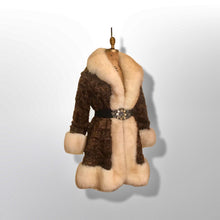Load image into Gallery viewer, Vintage Coat 70’s Brown MASSIVE Shearling Curly Lamb White Couture Princess Boho Penny Lane Russian Princess Winter Fall Sumptuous Luxury