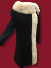 Load image into Gallery viewer, 60’s Mod Tuxedo Pearl Mink Piano Key Coat Mad Men Totally 60’s