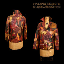 Load image into Gallery viewer, 70’s Vintage Patchwork Leather Jacket 42” Bust Boho Hippy Chic Short Leather Trench