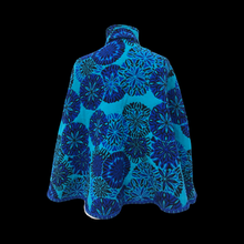 Load image into Gallery viewer, 60’s 70’s Tapestry Turquoise Blue Cape Poncho Bag Purse Set Carpet Needlepoint