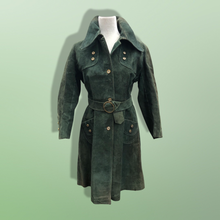 Load image into Gallery viewer, Vintage 60’s Mod Suede Green Coat