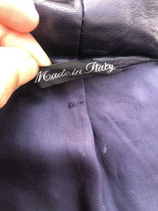 80’s 90’s Purple Lamb Suede and Leather Made In Italy Coat Striped A-Line Flexible Size Loose Fit