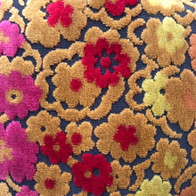 Load image into Gallery viewer, 60s 70s Vintage Gold And Red Floral Carpet Tapestry Coat Velvet Sherpa Boho Chic Burning Man Woodstock Russian Princess Sergeant Pepper's