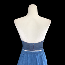 Load image into Gallery viewer, 80’s Vintage Three Piece Jean and Lace Skirt Bustier and Jacket Beaded and Embroidered Cowgirl Cowboy Beyoncé Style