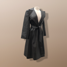 Load image into Gallery viewer, Vintage Brown Leather Trench Spy Coat Lord and Taylor Fit and Flare