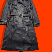 Load image into Gallery viewer, Black Soft Lamb Leather Trench Wardrobe Basic Spy Coat Belted