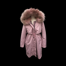 Load image into Gallery viewer, New Pink Mauve Colored Parka Coat Hooded with Fox Fur and  Removable Fur Liner Water and Snow-proof Versatile