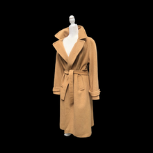 Load image into Gallery viewer, Charles Klein Pure Camel Hair Wool Wrap Coat Career Minimalist