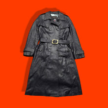 Load image into Gallery viewer, Black Soft Lamb Leather Trench Wardrobe Basic Spy Coat Belted