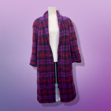 Load image into Gallery viewer, Vintage Purple Pink Pure Mohair Wool Plaid Coat