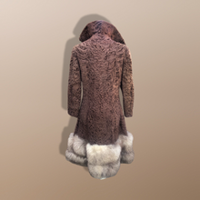 Load image into Gallery viewer, Vintage 60’s 70’s Fur Coat Persian Lamb Astrakhan Norwegian Fox Fur Tiered Jeweled Belt XS
