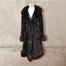 Load image into Gallery viewer, Bullocks Wilshire Luxury Mink Coat with Fox Fur Trim Princess