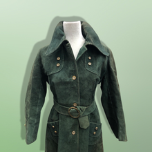 Load image into Gallery viewer, Vintage 60’s Mod Suede Green Coat