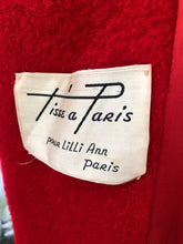Load image into Gallery viewer, Vintage 60’s Lilli Ann Red Luxury Wool Swing Coat Fall Holiday Valentine’s Day Christmas