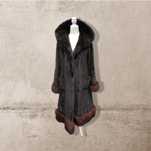 Load image into Gallery viewer, Bullocks Wilshire Luxury Mink Coat with Fox Fur Trim Princess