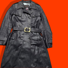 Load image into Gallery viewer, Black Soft Lamb Leather Trench Wardrobe Basic Spy Coat Belted