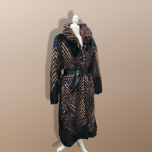 Load image into Gallery viewer, Vintage Chevron Mink Intarsia Coat Patchwork Master Furrier