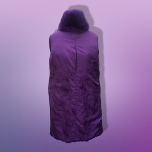 Purple Mink and Fox Fur Coat Winter Couture Perfect for Gift