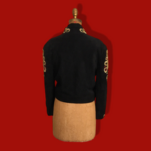 Load image into Gallery viewer, Vintage 80’s Suede and Jeweled Bolero Mint Rare Made in Paris Couture Bolero Jacket