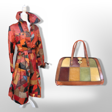 Load image into Gallery viewer, 70’s Iconic Rare Patchwork Leather Coat Trench Spy Studio 54 Original Michael Kors Melania Coat