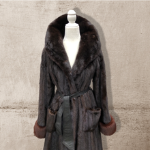 Load image into Gallery viewer, Bullocks Wilshire Luxury Mink Coat with Fox Fur Trim Princess