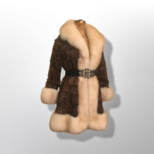 Load image into Gallery viewer, Vintage Coat 70’s Brown MASSIVE Shearling Curly Lamb White Couture Princess Boho Penny Lane Russian Princess Winter Fall Sumptuous Luxury