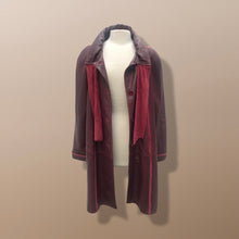 Load image into Gallery viewer, Bergundy Wine Softest Lamb Leather Coat with Deep Red Suede Inlay