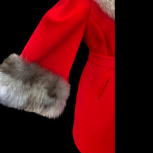 Load image into Gallery viewer, Vintage 60’s LIlli Ann Red Cape Coat Rhinestone Fit and Flare