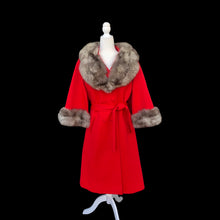 Load image into Gallery viewer, Vintage 60’s LIlli Ann Red Cape Coat Rhinestone Fit and Flare