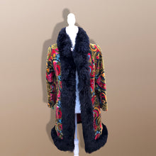 Load image into Gallery viewer, Vintage 70’s Coat Tapestry Needlepoint Carpet Haight Ashbury Boho Hippy Chic