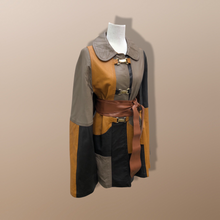 Load image into Gallery viewer, 70’s Mod Leather Color Block Poncho Cape Boho Chic Made in West Germany