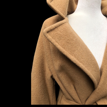 Load image into Gallery viewer, Charles Klein Pure Camel Hair Wool Wrap Coat Career Minimalist