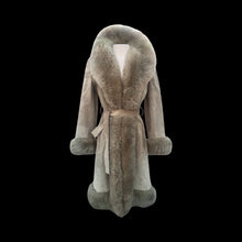 Load image into Gallery viewer, Women's Vintage Coat- 70s Suede Shearling Princess Fluffy Penny Lane Russian Princess Fit and Flare Coat Boho Chic Hippy afghan