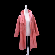 Load image into Gallery viewer, 70’s 80’s Pink Leather and Mink Collar Convertible Duster Coat