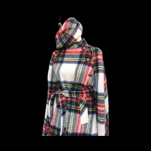Load image into Gallery viewer, Vintage Red Plaid Set Cape and Beret Cap Pure Virgin Wool from Ireland