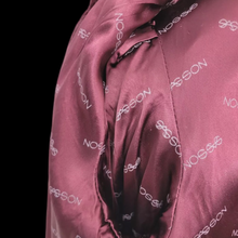 Load image into Gallery viewer, Vintage Red Wine Bergundy 80’s Does 40’s Puff Sleeve Coat Faux Fur with Leather Intarsia Glam Old Hollywood Glamour Vegan