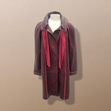 Load image into Gallery viewer, Bergundy Wine Softest Lamb Leather Coat with Deep Red Suede Inlay