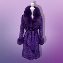 Load image into Gallery viewer, Purple Mink and Fox Fur Coat Winter Couture Perfect for Gift