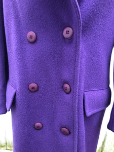 Vintage Purple Pendleton 100% Pure Virgin Wool Double Breasted Straight Fit Career Coat
