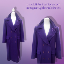Load image into Gallery viewer, Vintage Purple Light 100% Virgin Wool Pendleton Loose Fit Casual Fit Career Coat