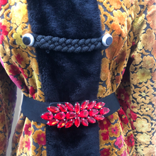 Load image into Gallery viewer, 60s 70s Vintage Gold And Red Floral Carpet Tapestry Coat Velvet Sherpa Boho Chic Burning Man Woodstock Russian Princess Sergeant Pepper's