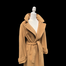 Load image into Gallery viewer, Charles Klein Pure Camel Hair Wool Wrap Coat Career Minimalist
