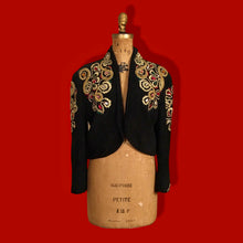Load image into Gallery viewer, Vintage 80’s Suede and Jeweled Bolero Mint Rare Made in Paris Couture Bolero Jacket