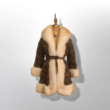 Load image into Gallery viewer, Vintage Coat 70’s Brown MASSIVE Shearling Curly Lamb White Couture Princess Boho Penny Lane Russian Princess Winter Fall Sumptuous Luxury